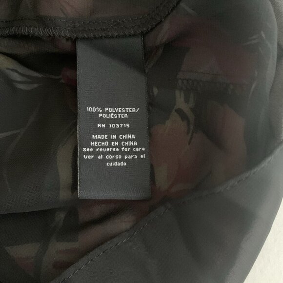 Zac & Rachel Small Black Tropical Floral Lined Sleeveless Tank Blouse Tunic NWT - Picture 9 of 10